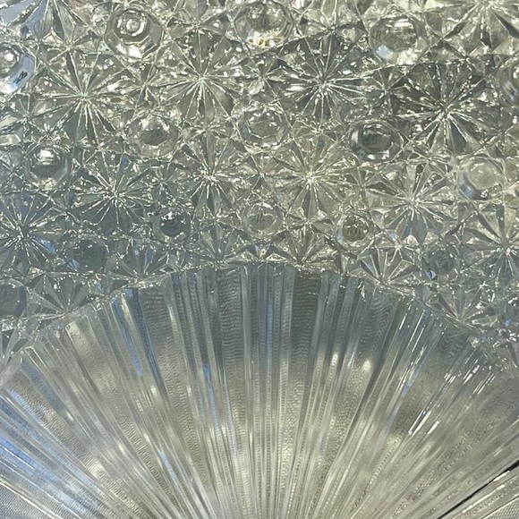 Vtg Fenton Daisy Button Fan Tray Art Glass Trinket Serving Dish Plate Clear - Picture 5 of 5